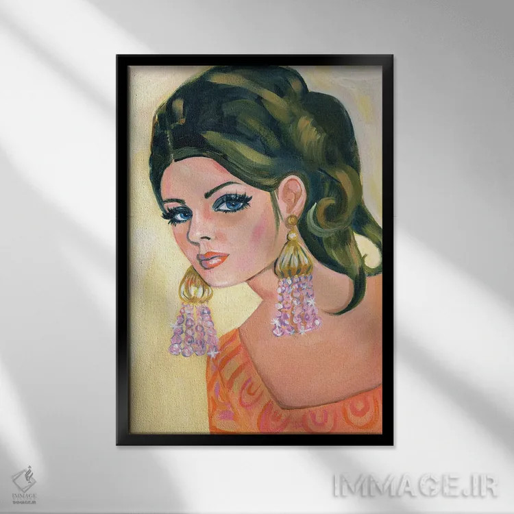 تابلو دکوراتیو دختر روی جلد کلاسیک اثر کتی مینگوس - نمای قابدار مشکی