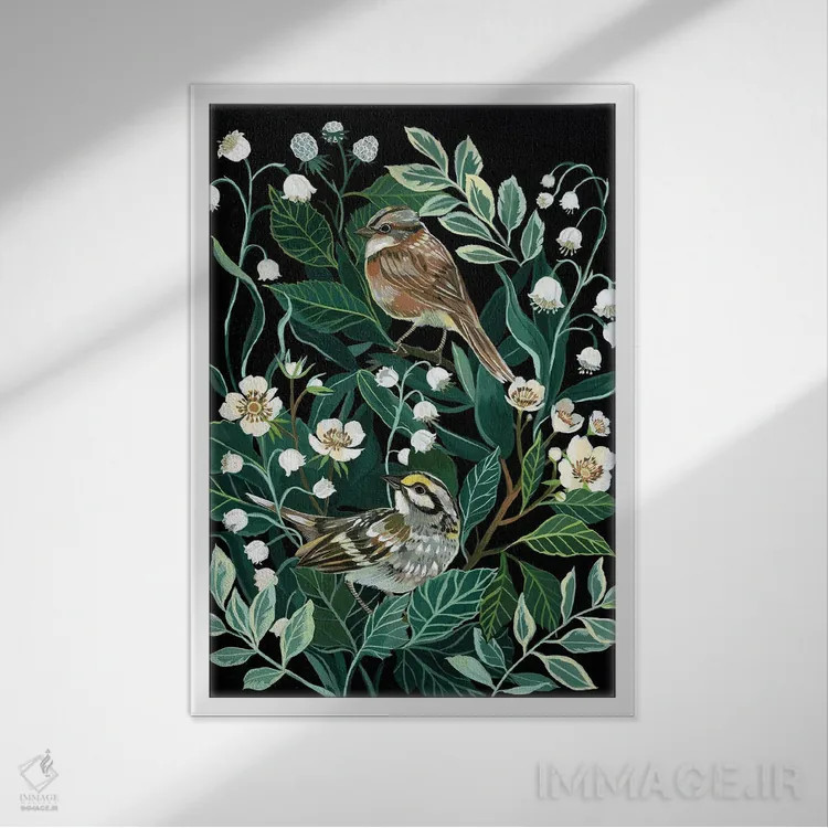 تابلو دکوراتیو زنبق دره اثر کلارا مک آلیستر - نمای قابدار سفید