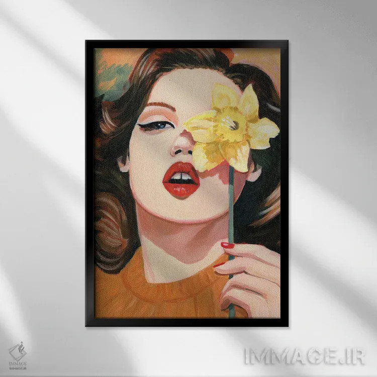 تابلو دکوراتیو زنبق اثر کتی مینگوس - نمای قابدار مشکی