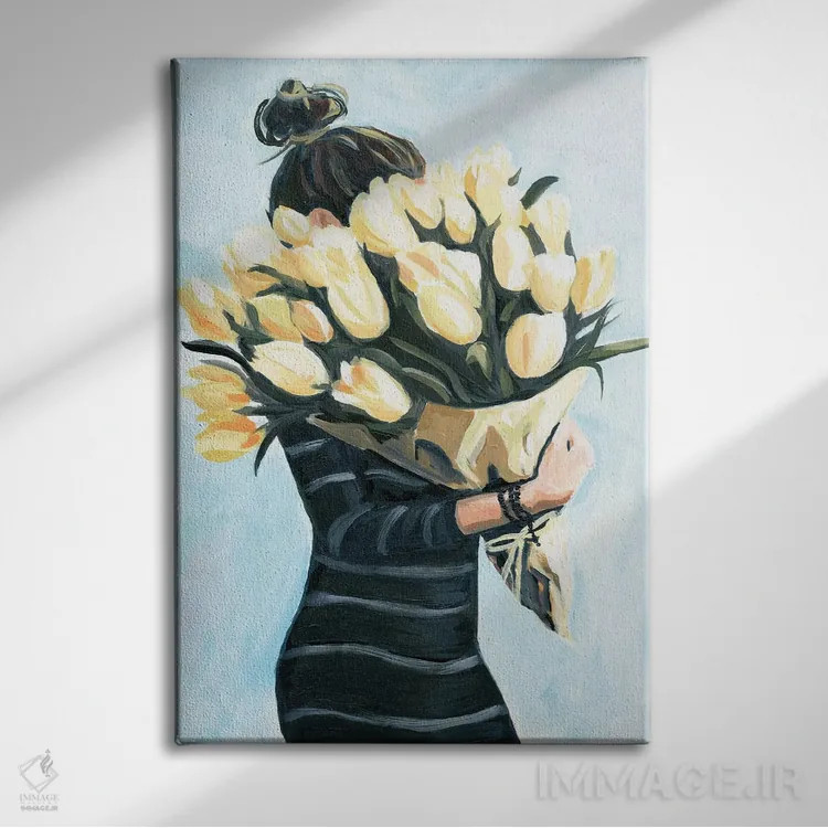 تابلو دکوراتیو گل های بازار کشاورزان اثر کتی مینگوس - نمای روبهرو روی دیوار