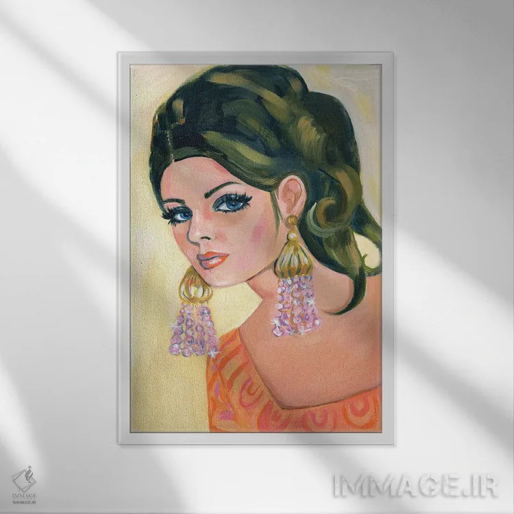 تابلو دکوراتیو دختر روی جلد کلاسیک اثر کتی مینگوس - نمای قابدار سفید