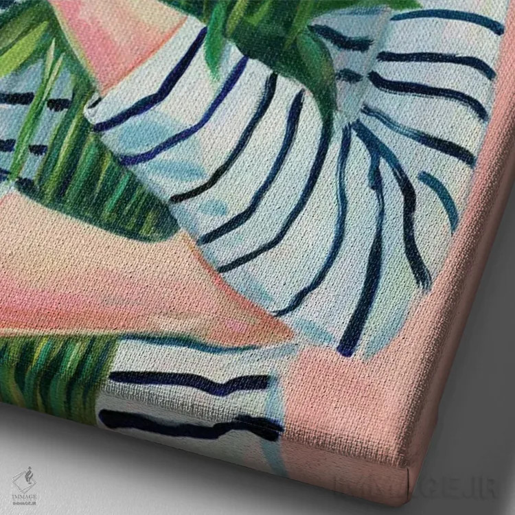 تابلو دکوراتیو جشن گل های صدتومانی اثر کتی مینگوس - نمای نزدیک بافت بوم