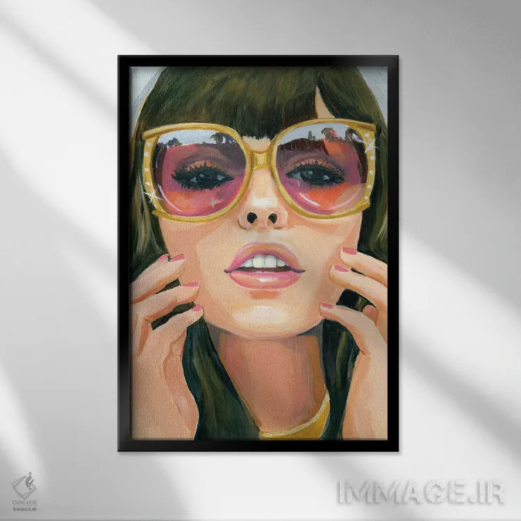 تابلو دکوراتیو انعکاس ها اثر کتی مینگوس - نمای قابدار مشکی