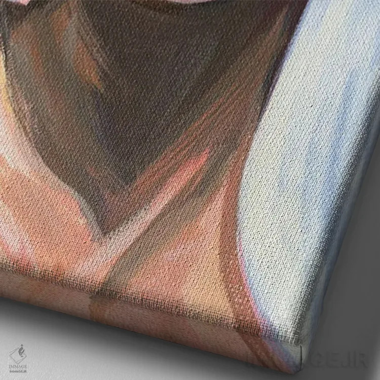 تابلو دکوراتیو دختر شوخ و شاداب اثر کتی مینگوس - نمای نزدیک بافت بوم