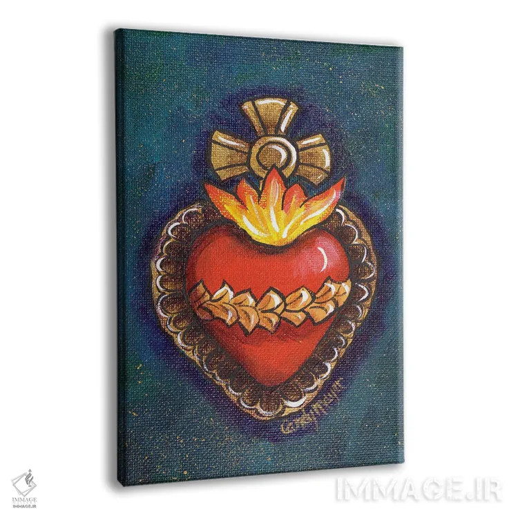 تابلو دکوراتیو قلب مقدس حلبی اثر کندی مایر - نمای پرسپکتیو محصول