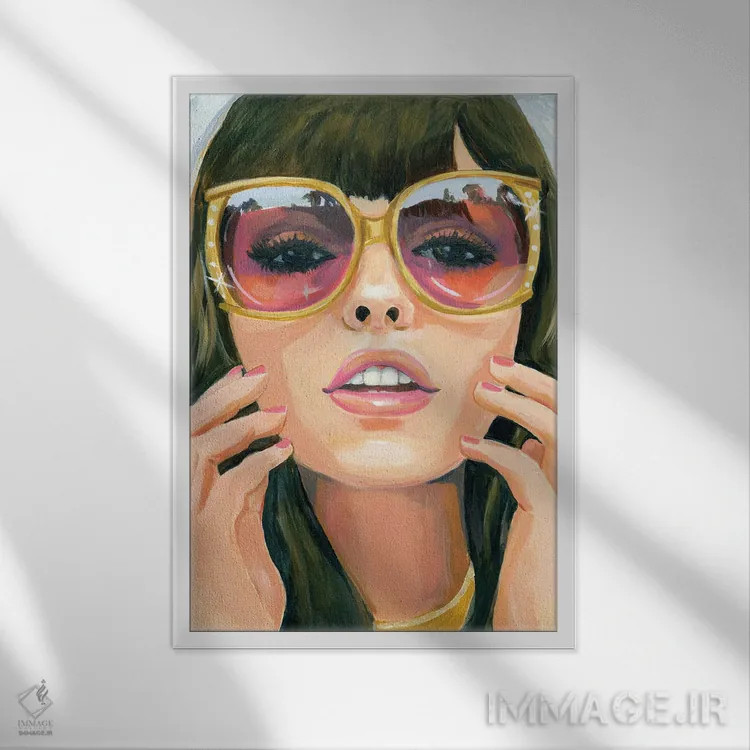 تابلو دکوراتیو انعکاس ها اثر کتی مینگوس - نمای قابدار سفید