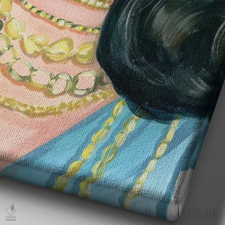 تابلو دکوراتیو جذابیت دهه هفتاد میلادی اثر کتی مینگوس - نمای نزدیک بافت بوم