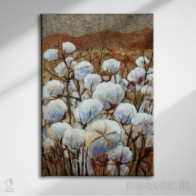 تابلو مدرن مزارع پنبه اثر کندی مایر - نمای روبهرو روی دیوار