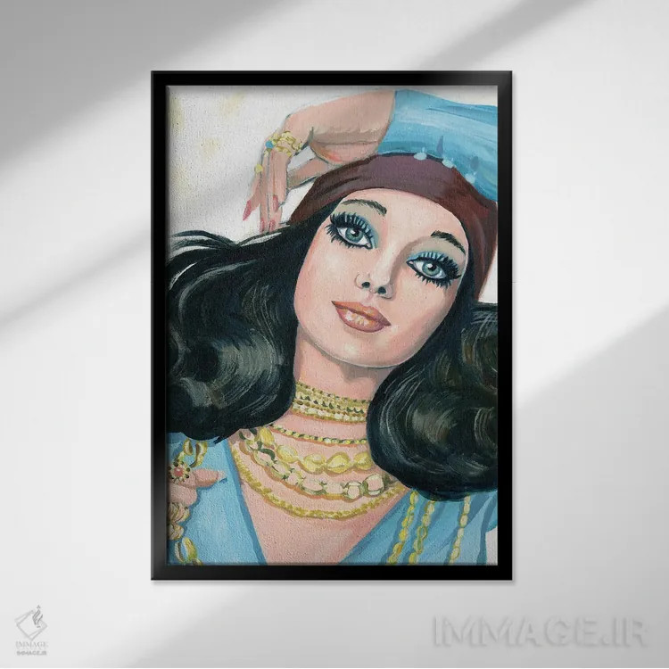 تابلو دکوراتیو جذابیت دهه هفتاد میلادی اثر کتی مینگوس - نمای قابدار مشکی