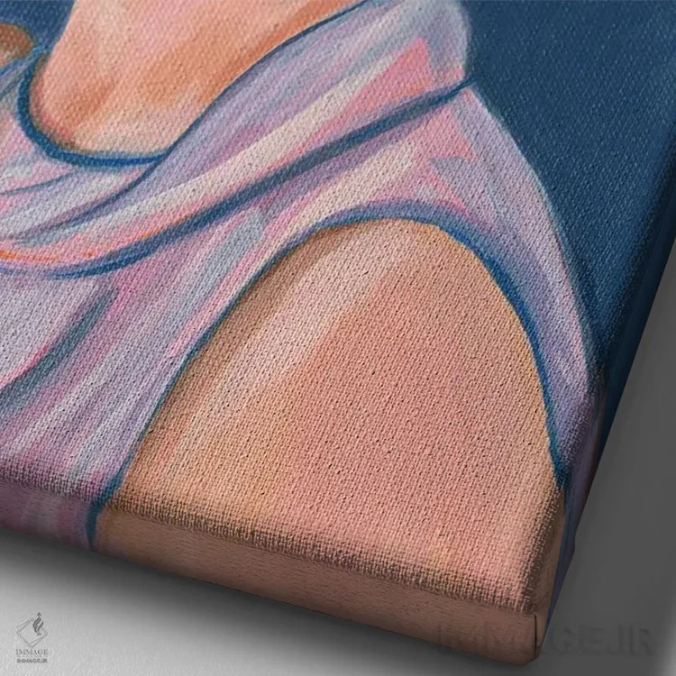 تابلو دکوراتیو بازیگر زن ایتالیایی اثر کتی مینگوس - نمای نزدیک بافت بوم