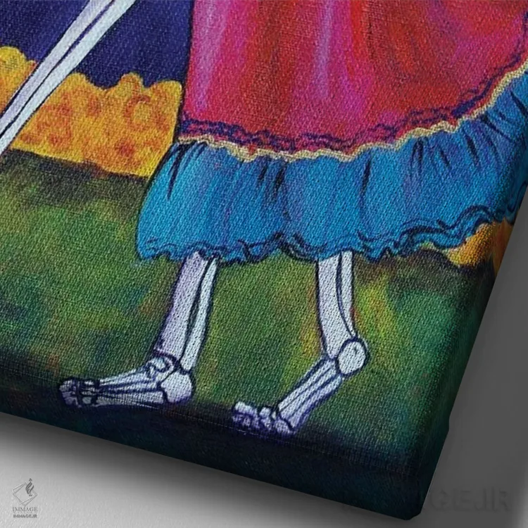 تابلو دکوراتیو رقصیدن اثر کندی مایر - نمای نزدیک بافت بوم