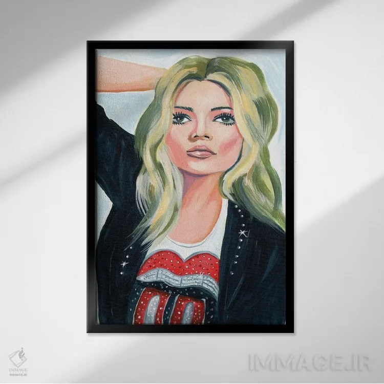 تابلو دکوراتیو کیت ماس اثر کتی مینگوس - نمای قابدار مشکی