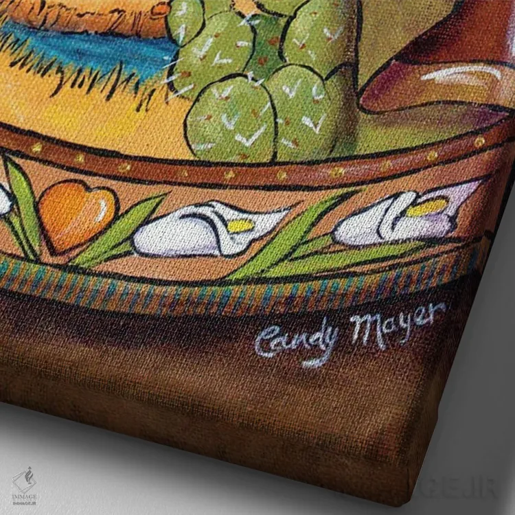 تابلو دکوراتیو فرشته جنوب غربی اثر کندی مایر - نمای نزدیک بافت بوم