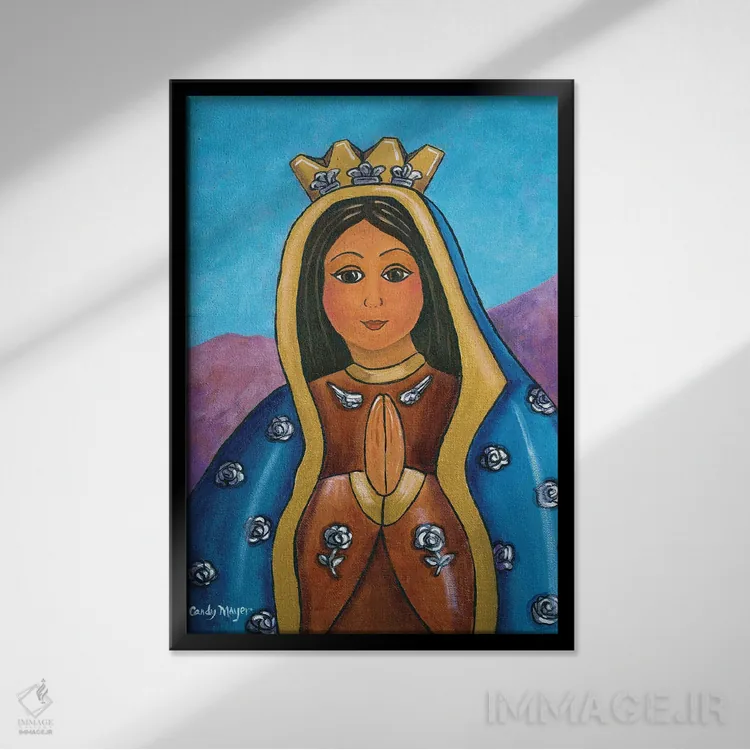 تابلو دکوراتیو گوادالوپه معجزه اثر کندی مایر - نمای قابدار مشکی