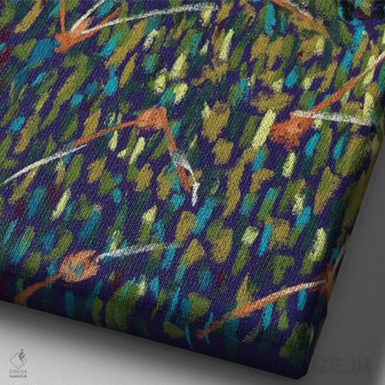 تابلو دکوراتیو گل انجیر خارگی اثر کندی مایر - نمای نزدیک بافت بوم