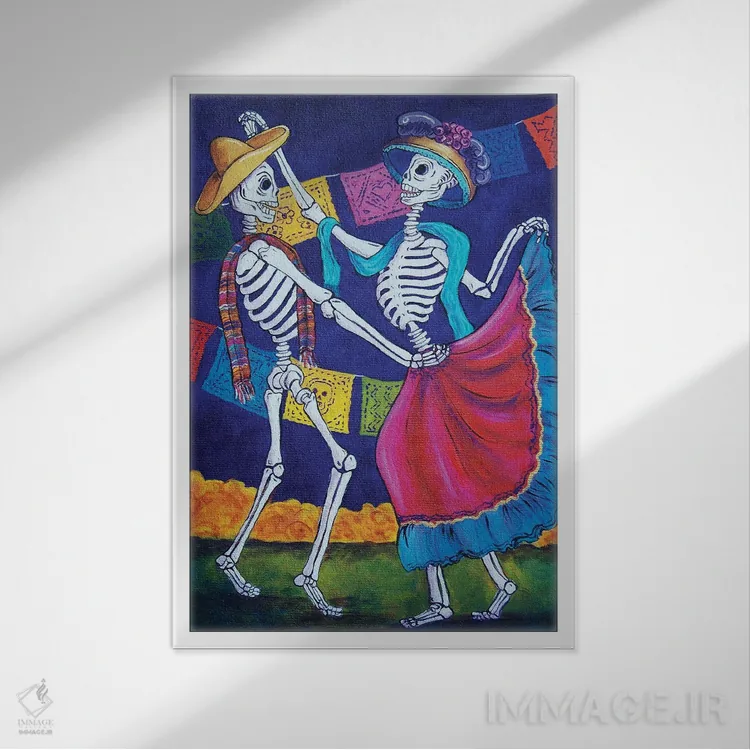 تابلو دکوراتیو رقصیدن اثر کندی مایر - نمای قابدار سفید