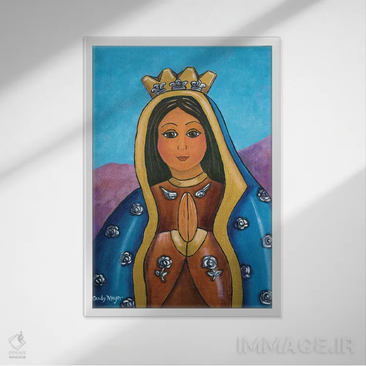 تابلو دکوراتیو گوادالوپه معجزه اثر کندی مایر - نمای قابدار سفید