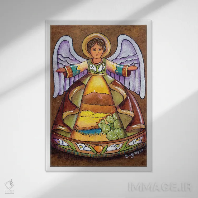 تابلو دکوراتیو فرشته جنوب غربی اثر کندی مایر - نمای قابدار سفید