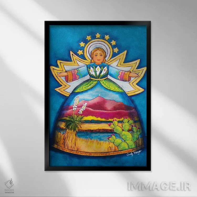 تابلو دکوراتیو فرشته بیابان اثر کندی مایر - نمای قابدار مشکی