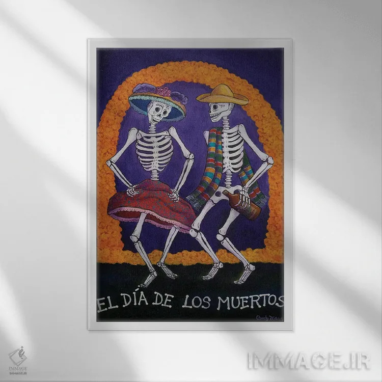 تابلو دکوراتیو روز مردگان اثر کندی مایر - نمای قابدار سفید