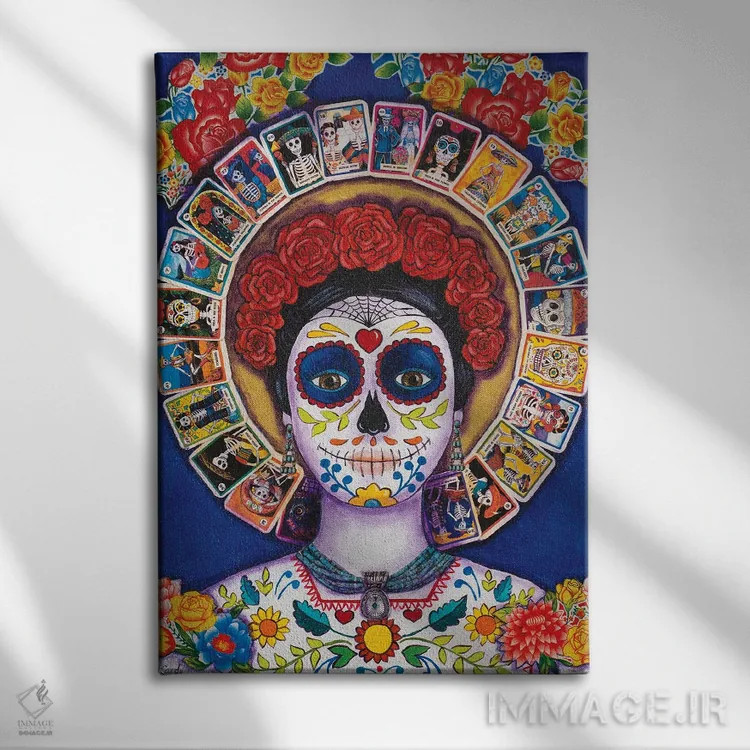 تابلو دکوراتیو بانوی لاتریای آبی اثر کندی مایر - نمای روبهرو روی دیوار