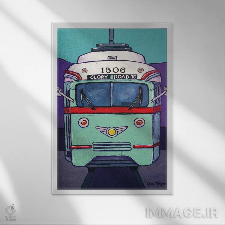 تابلو دکوراتیو واگن خیابانی ال پاسو اثر کندی مایر - نمای قابدار سفید