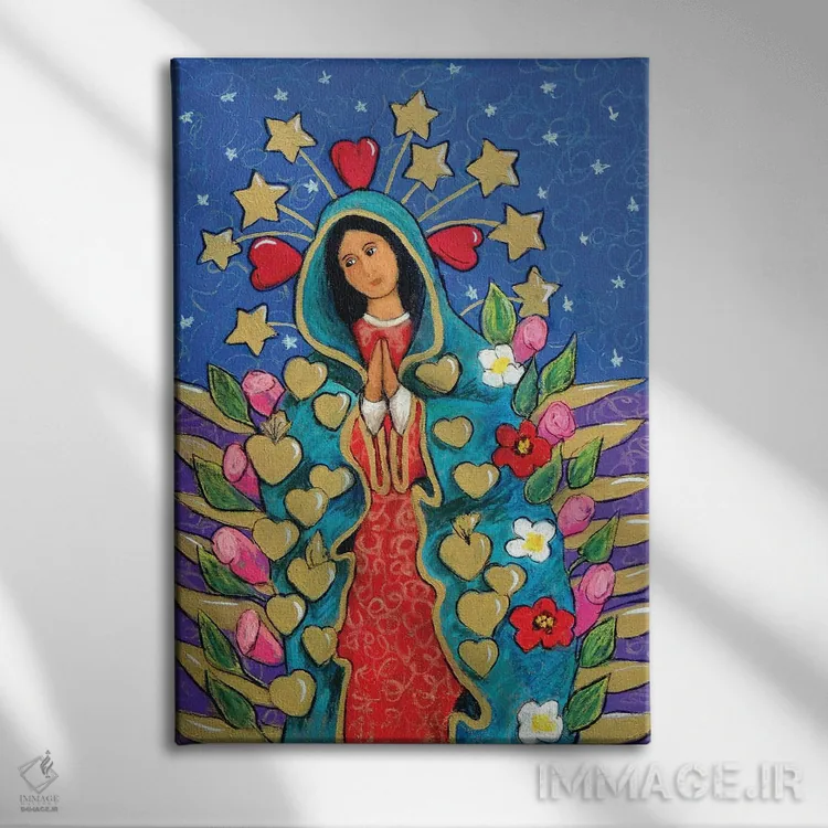 تابلو دکوراتیو گوادالوپه با ستاره ها اثر کندی مایر - نمای روبهرو روی دیوار