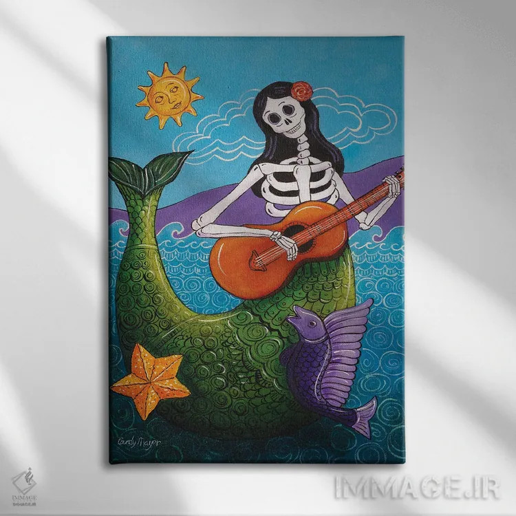 تابلو دکوراتیو پری دریایی اثر کندی مایر - نمای روبهرو روی دیوار