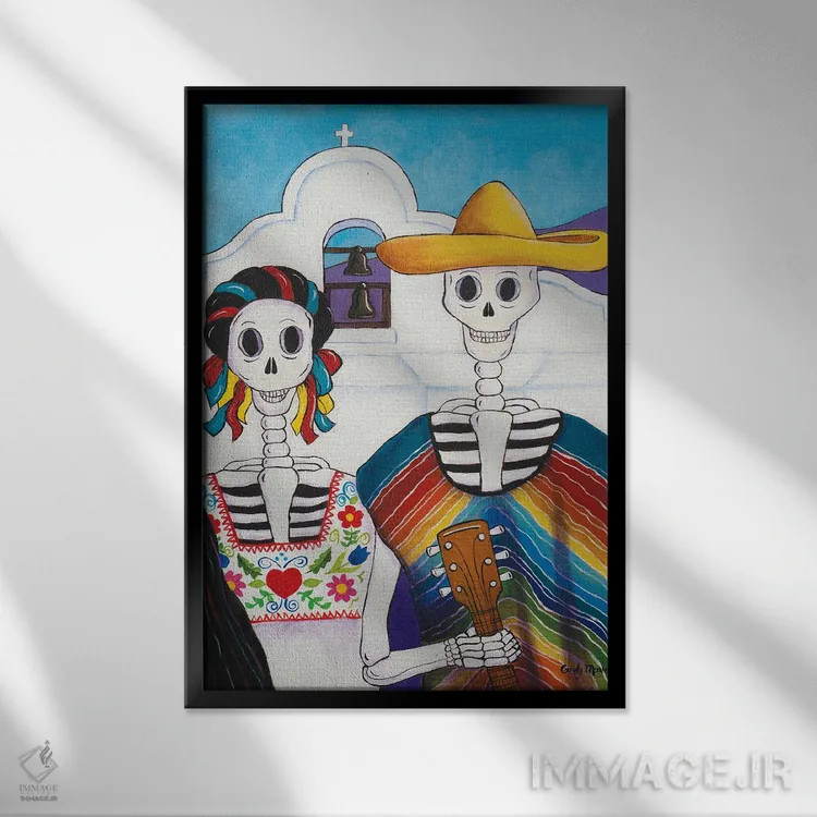 تابلو دکوراتیو گوتیک مکزیکی اثر کندی مایر - نمای قابدار مشکی