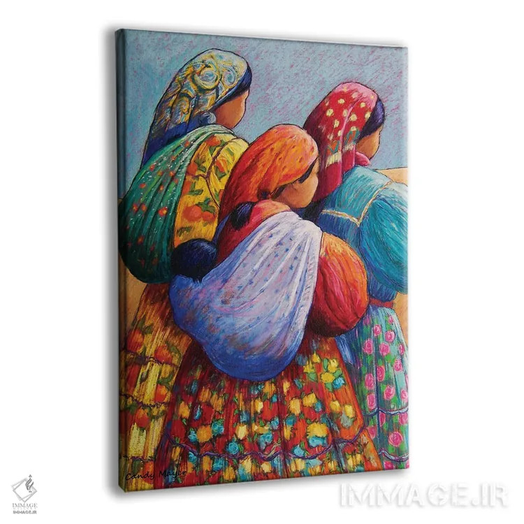 تابلو دکوراتیو زنان تراهومارا اثر کندی مایر - نمای پرسپکتیو محصول