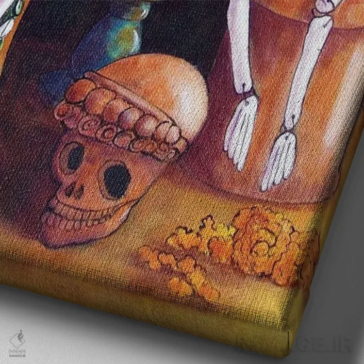 تابلو دکوراتیو گروه کاترینا اثر کندی مایر - نمای نزدیک بافت بوم