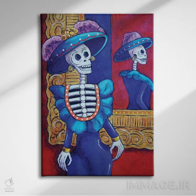 تابلو دکوراتیو کاترینا در آینه اثر کندی مایر - نمای روبهرو روی دیوار