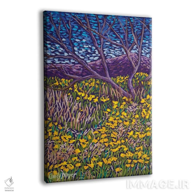 تابلو دکوراتیو بهار شقایق ها اثر کندی مایر - نمای پرسپکتیو محصول