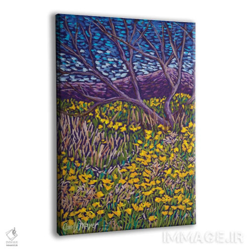 تابلو دکوراتیو بهار شقایق ها اثر کندی مایر - نمای پرسپکتیو محصول