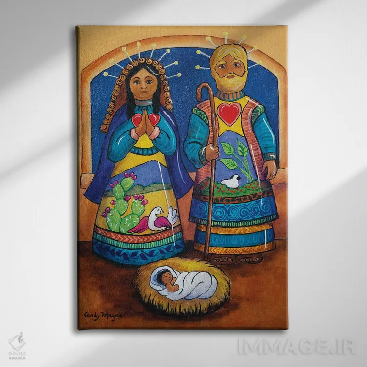 تابلو دکوراتیو خانواده مقدس اثر کندی مایر - نمای روبهرو روی دیوار
