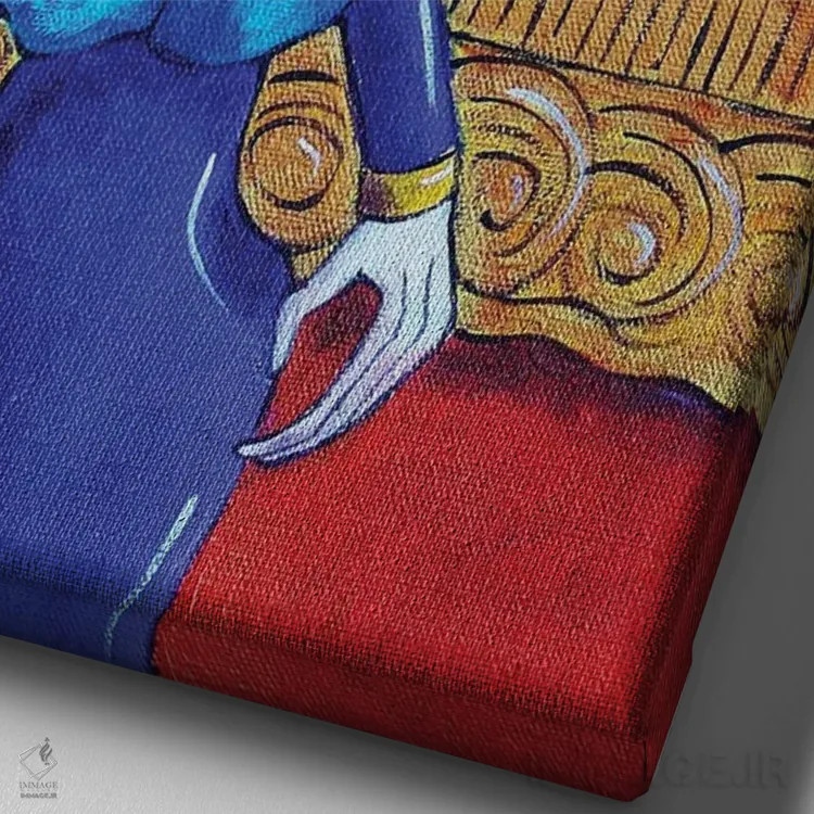 تابلو دکوراتیو کاترینا در آینه اثر کندی مایر - نمای نزدیک بافت بوم