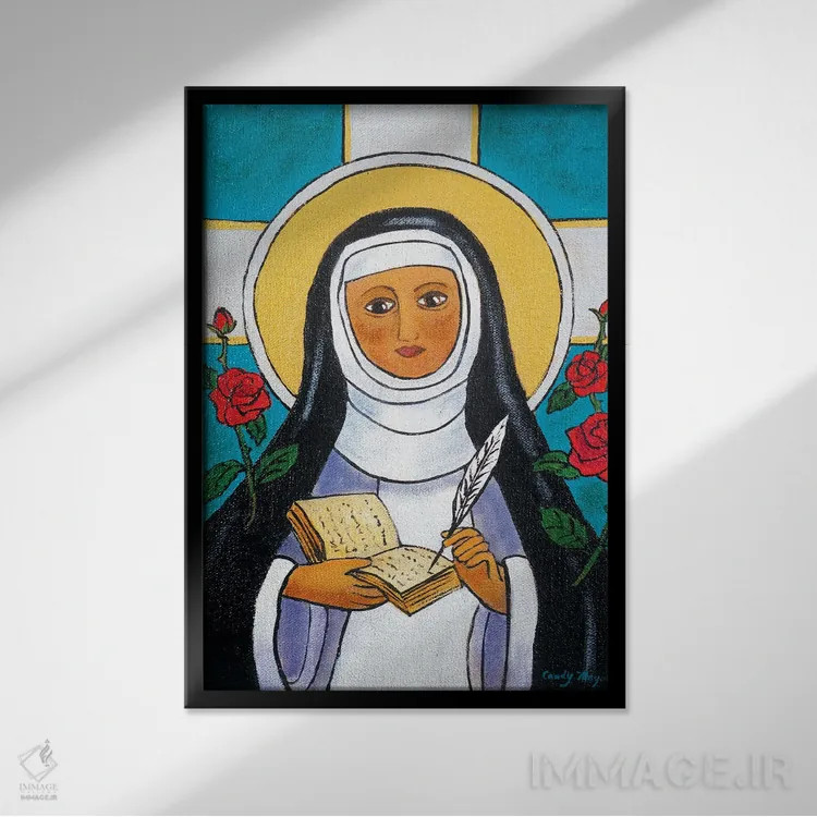 تابلو دکوراتیو سن ترزا اثر کندی مایر - نمای قابدار مشکی