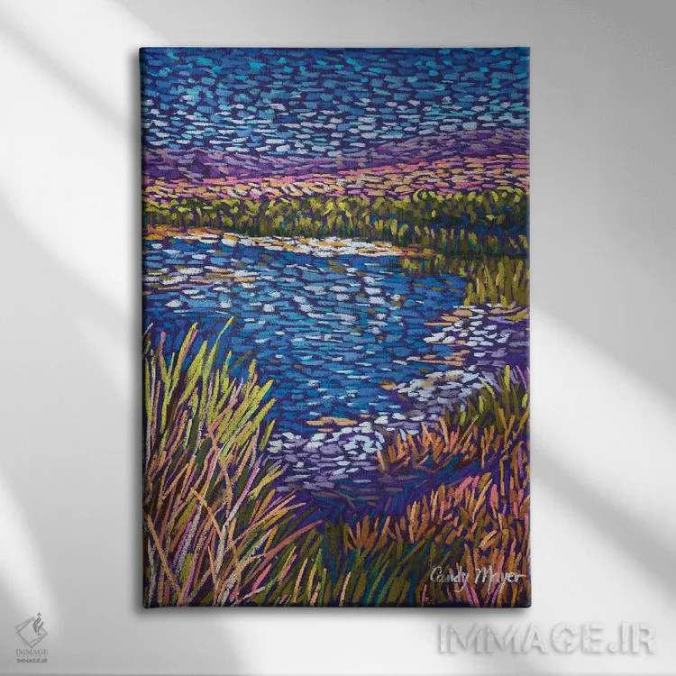 تابلو دکوراتیو اراضی آبگیر جنوب غربی اثر کندی مایر - نمای روبهرو روی دیوار