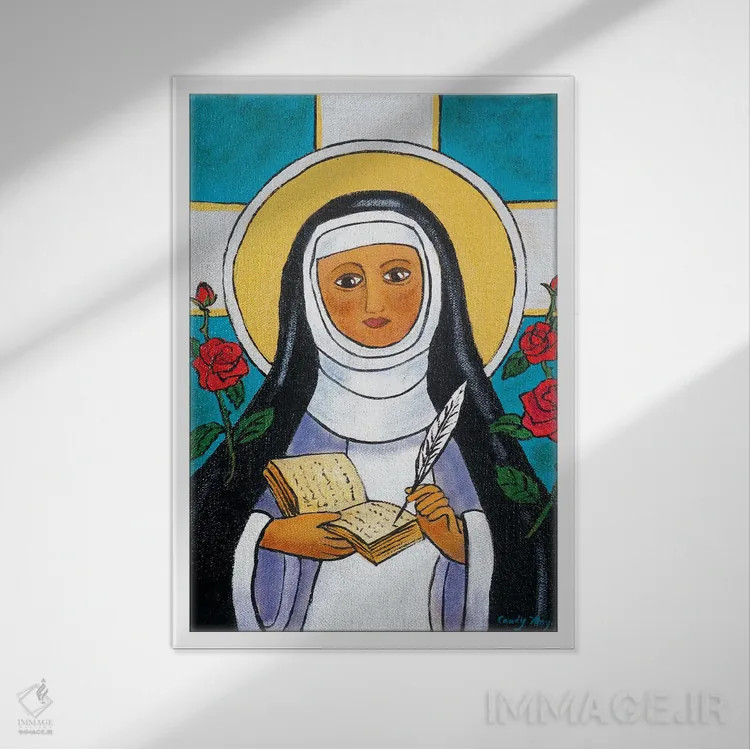 تابلو دکوراتیو سن ترزا اثر کندی مایر - نمای قابدار سفید