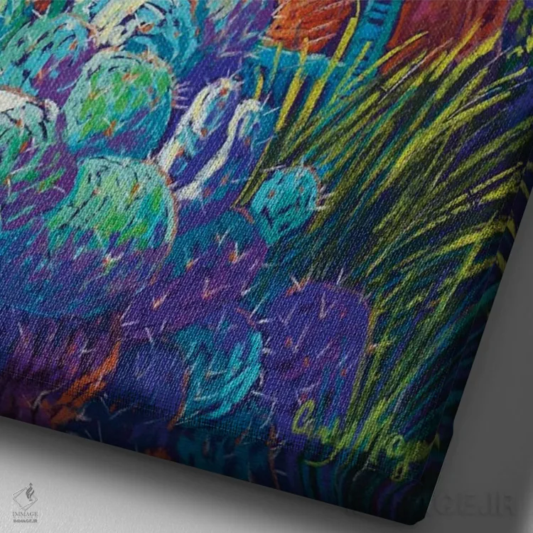 تابلو دکوراتیو فروشگاه سفالگری اثر کندی مایر - نمای نزدیک بافت بوم