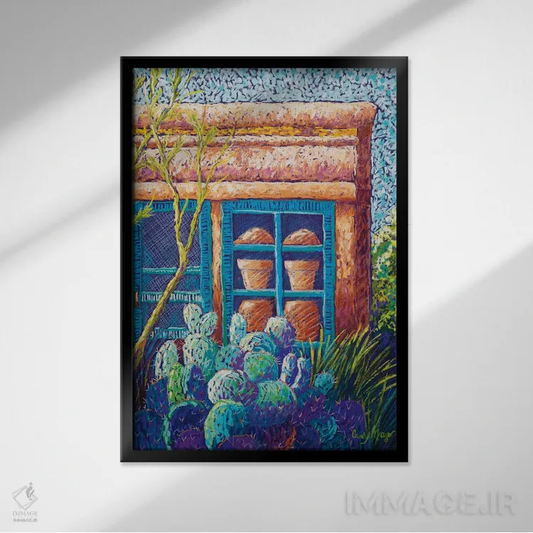 تابلو دکوراتیو فروشگاه سفالگری اثر کندی مایر - نمای قابدار مشکی