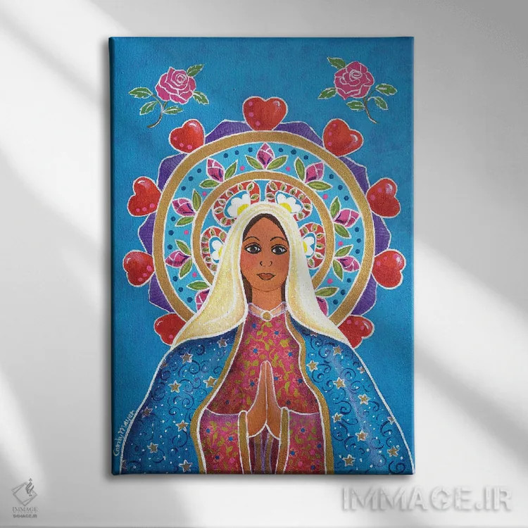 تابلو دکوراتیو ماندالای گوادالوپه اثر کندی مایر - نمای روبهرو روی دیوار