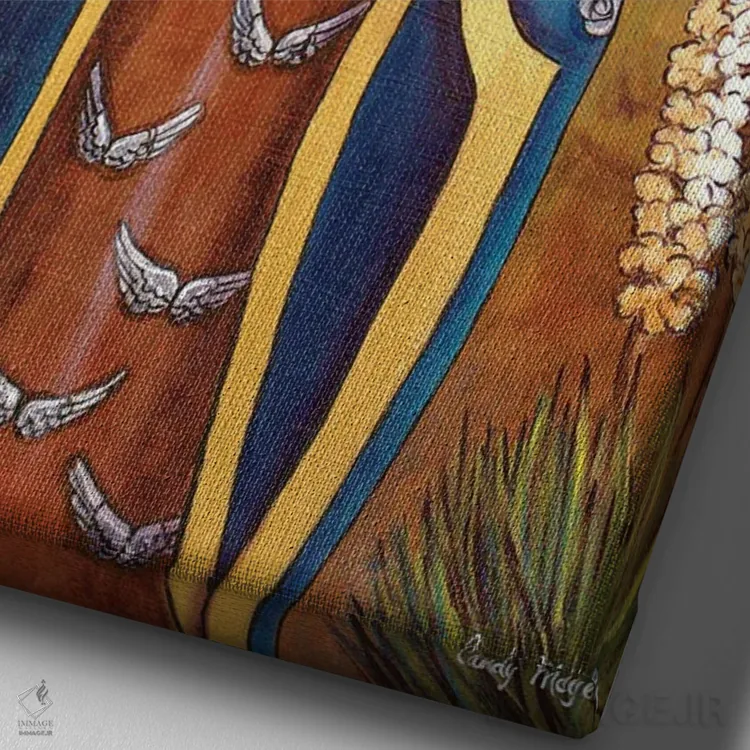 تابلو دکوراتیو گوادالوپه شفا اثر کندی مایر - نمای نزدیک بافت بوم