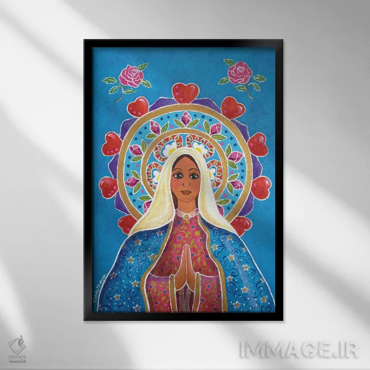 تابلو دکوراتیو ماندالای گوادالوپه اثر کندی مایر - نمای قابدار مشکی