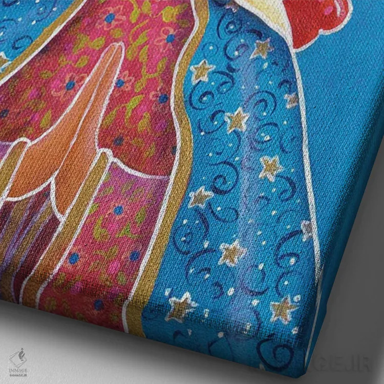 تابلو دکوراتیو ماندالای گوادالوپه اثر کندی مایر - نمای نزدیک بافت بوم