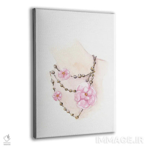 تابلو دکوراتیو گردنبند مهره ای گلدار اثر استلا چانگ - نمای پرسپکتیو محصول