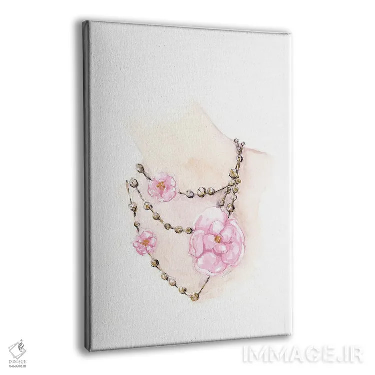 تابلو دکوراتیو گردنبند مهره ای گلدار اثر استلا چانگ - نمای پرسپکتیو محصول
