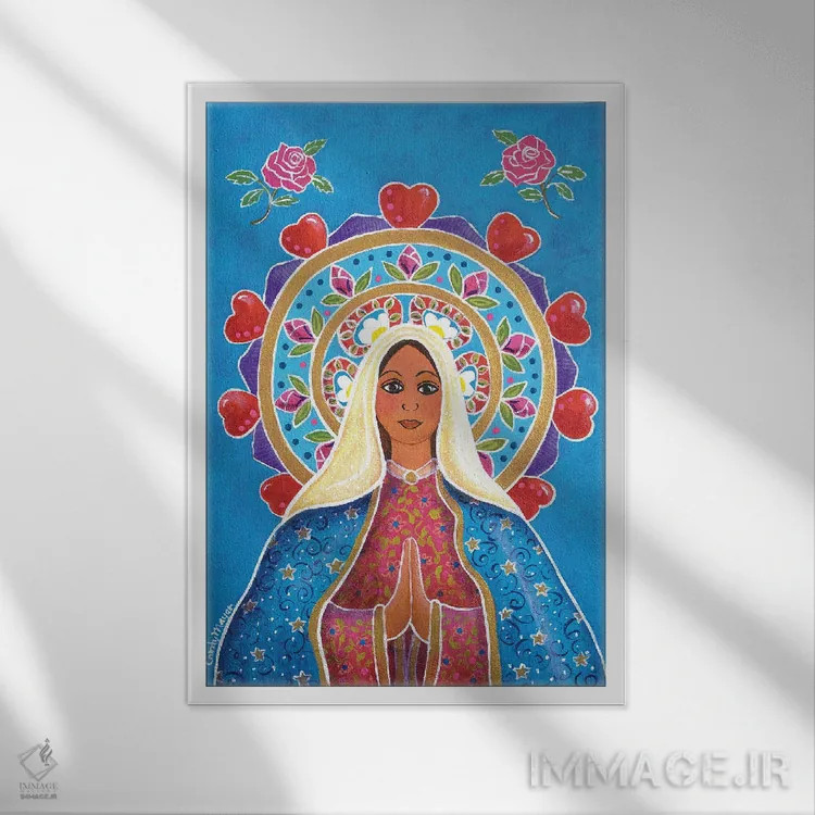 تابلو دکوراتیو ماندالای گوادالوپه اثر کندی مایر - نمای قابدار سفید