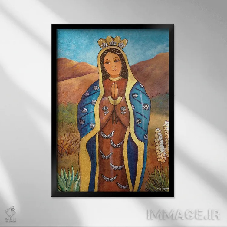 تابلو دکوراتیو گوادالوپه شفا اثر کندی مایر - نمای قابدار مشکی