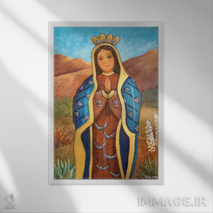 تابلو دکوراتیو گوادالوپه شفا اثر کندی مایر - نمای قابدار سفید